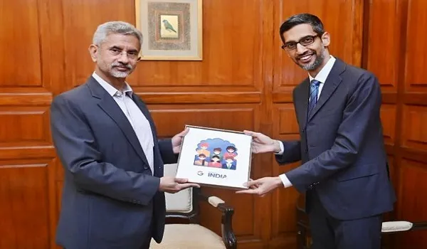 Google CEO सुंदर पिचाई ने विदेश मंत्री एस जयशंकर से की मुलाकात 